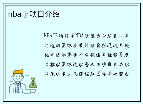 nba jr项目介绍